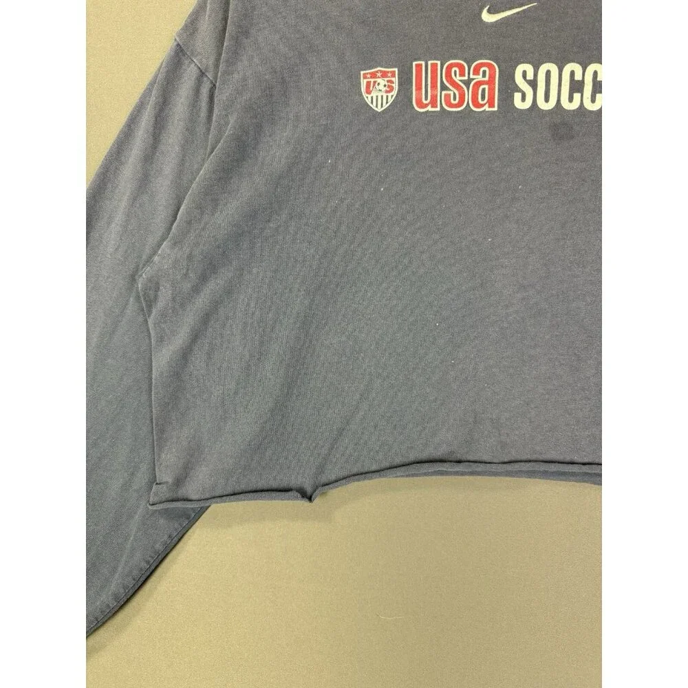 Vintage Y2K Nike Mid Swoosh USA Soccer Long Sleeve Cropped Womens Sports - Picture 6 of 15